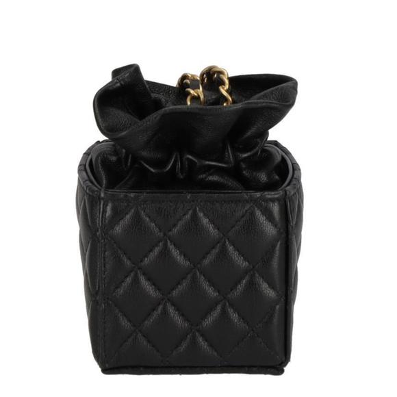 Chanel Bag Shoulder Drawstring Matelassé Mini Black - Picture 1 of 8